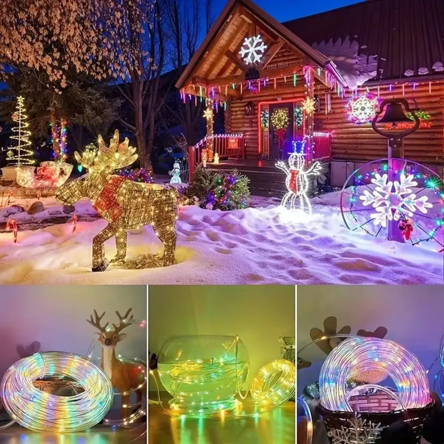 XIWANGFIRE Solar LED Lichterkette RGB Outdoor Wasserdichte String Lights für Garten, Weihnachten und Hochzeit - Bild 4