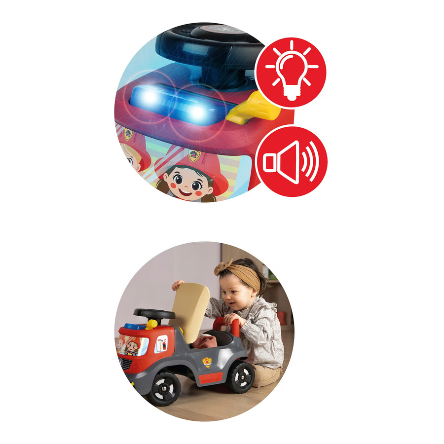 Smoby Feuerwehr Rutschauto mit Licht und Sirene ab 1 Jahr - Bild 2