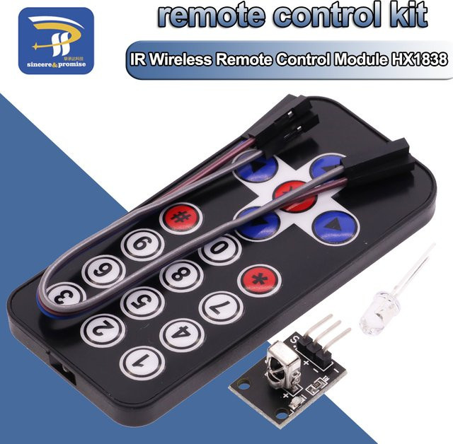 HX1838 Infrarot IR Drahtlose Fernbedienung Modul DIY Kit für Arduino R3 und Raspberry Pi in Schwarz - Bild 1