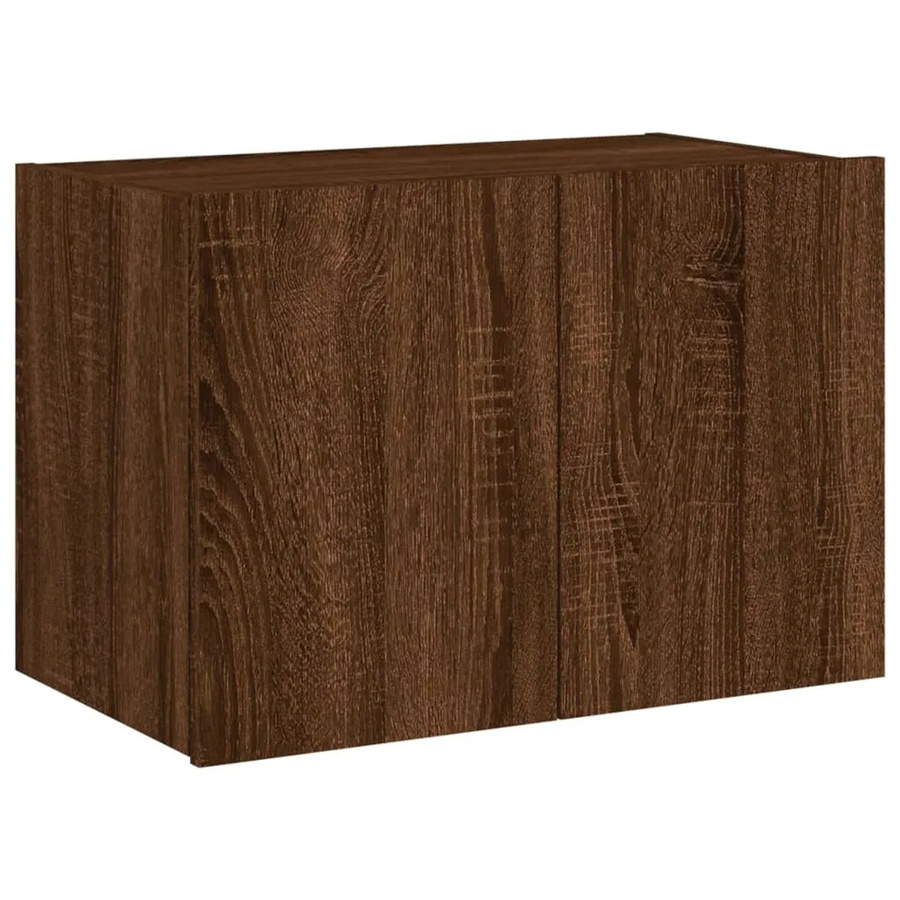 vidaXL TV-Wandschrank mit LED-Leuchten in Braun Eichen-Optik, B/T/H: 60 x 35 x 41 cm - Bild 2