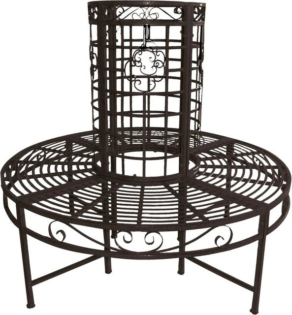 Garden Pleasure Baumbank Larissa aus Stahl, schwarz, B/T/H: 121 x 44,5 x 112 cm - Bild 1