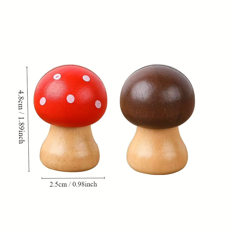 2 Stück Pilz-Memo-Clips aus Holz in Braun als Fotohalter und Notizhalter für deinen Schreibtisch - Bild 3