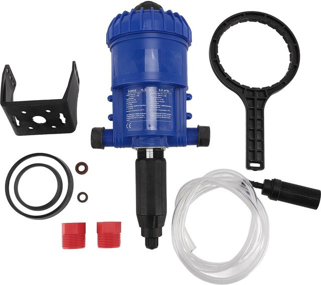 Aimo Automatische Düngemittel-Injektorpumpe aus Kunststoff in Blau, Wasserbetriebene Dosierpumpe für Flüssigkeitsmischungen - Bild 1