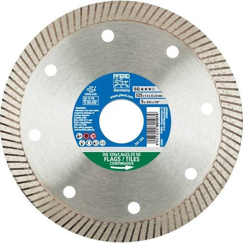 PFERD Diamant-Trennscheibe DG FL zum Trennen von Fliesen, Durchmesser: 125 mm, Bohrungs-Ø: 22,23 mm - Bild 1