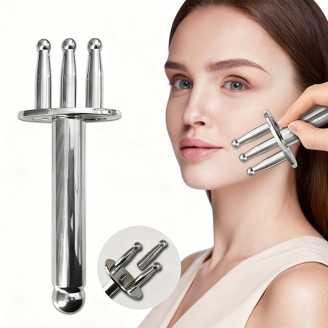 SALORIE Metall-Massagestift für Gesicht und Körper, Unisex - Bild 1