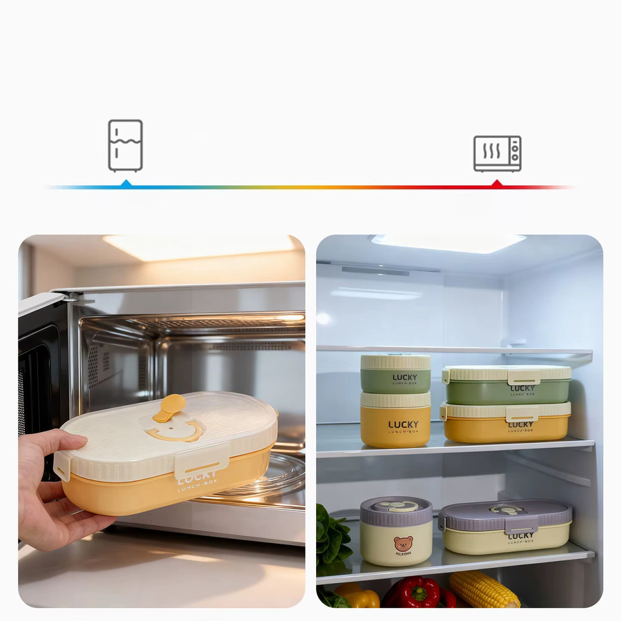 WORTHBUY Ovalisolierte Lunchbox aus Edelstahl 304 in Purple, auslaufsicher und mikrowellengeeignet mit Unterteilungen - Bild 2