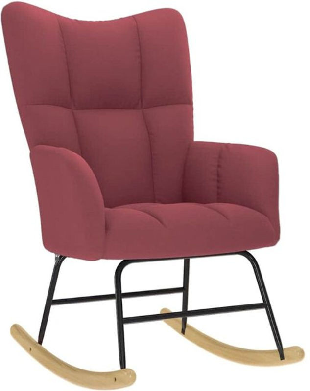 Schaukelstuhl von vidaxl in Rot aus Stoff und Metall im modernen Design - Bild 1