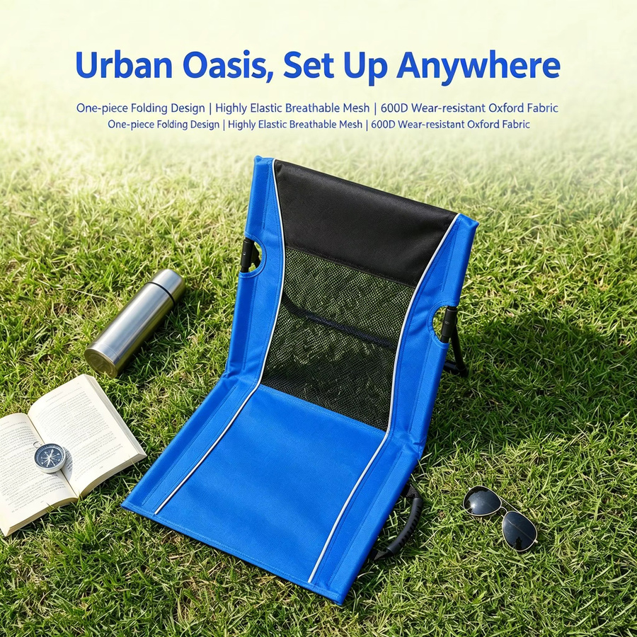 PACOONE Outdoor-Camping-Klappstuhl aus Textilene mit Rückenlehne und Armlehnen, leichter Freizeitstuhl für Strand und Garten - Bild 3