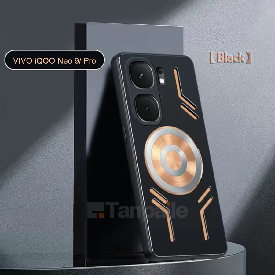 Magnetische Schutzhülle für Vivo iQOO Neo9s Pro Plus mit Kupfer-Metall-Kühlung und Aluminium-Rückseite in Gold oder Schwarz - Bild 3