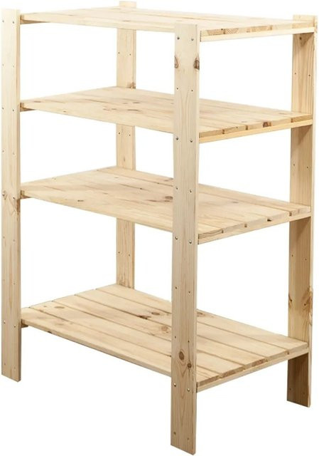 PROREGAL Holzregal Woodland aus Kiefernholz in Natur, 4 Fachböden, H x B x T: 115 x 80 x 50 cm - Bild 1