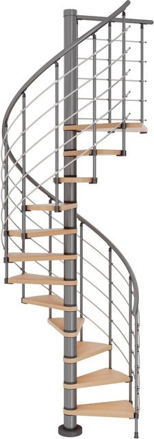 Dolle Spindeltreppe Oslo aus Buche in Grau mit 11 Stufen, Durchmesser: 120 cm, maximale Raumhöhe: 276 cm - Bild 1