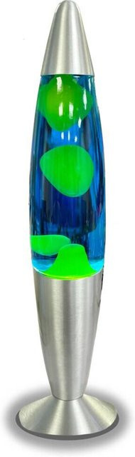 HWH LED-Lavalampe aus Glas und Aluminium in Blau und Gelb, H x B x T: 62 x 34 cm - Bild 1