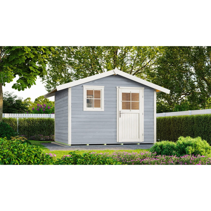 WEKA Gartenhaus 123 Gr.4 aus Fichtenholz mit Satteldach in Grau, B: 380 cm, H: 247 cm, T: 235 cm - Bild 2
