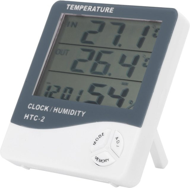 TOMTOP JMS Thermometer Hygrometer für Innen und Außen als Temperatur- und Feuchtigkeitsmesser in Grau - Bild 1