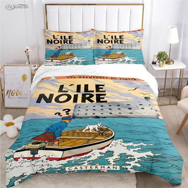 JMG Household Supplies Bettwäscheset T-Tintines mit Bettbezug und Kissenbezügen in Grau, weiches Microfaser-Material für Teenager, B/H: 135 x 200 cm - Bild 1