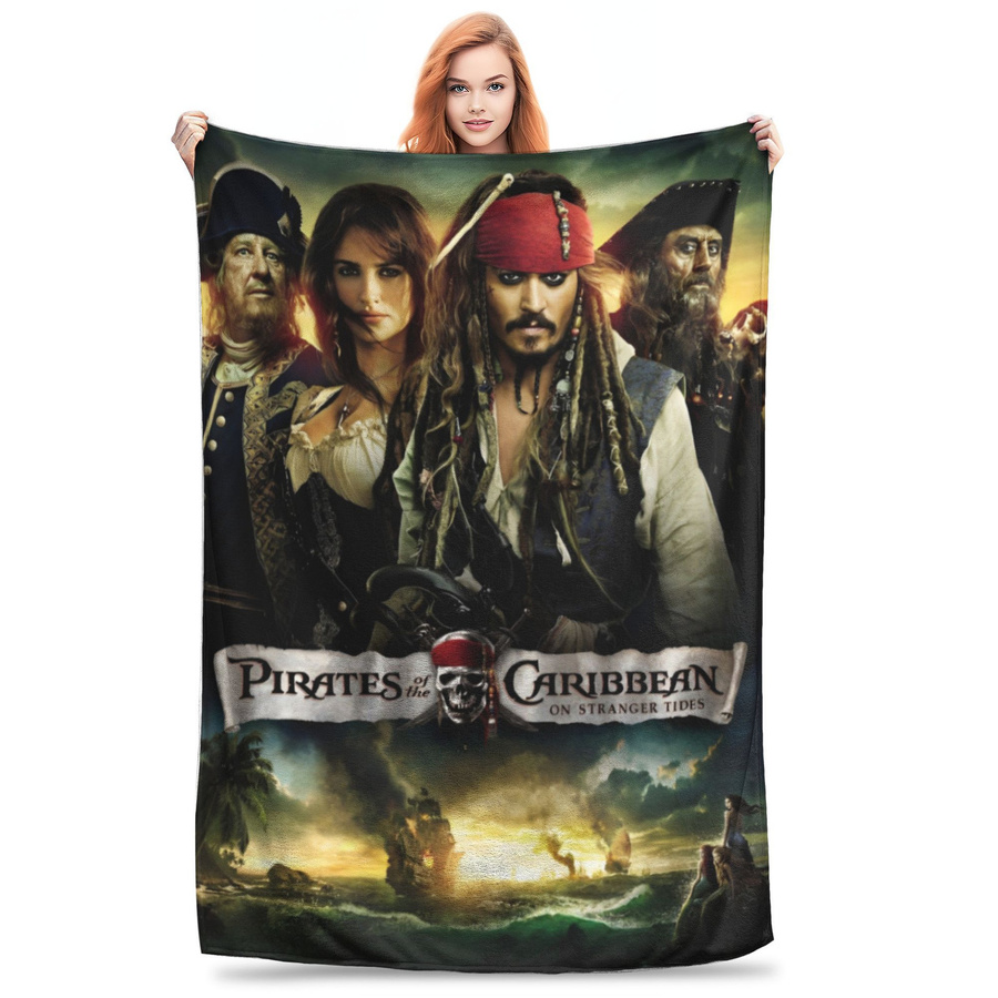 Pirates of the Caribbean Fremde Gezeiten Jack Sparrow Flanell Überwurf Decke, Mehrfarbig, Breite: 76,2 cm, Höhe: 101,6 cm - Bild 3