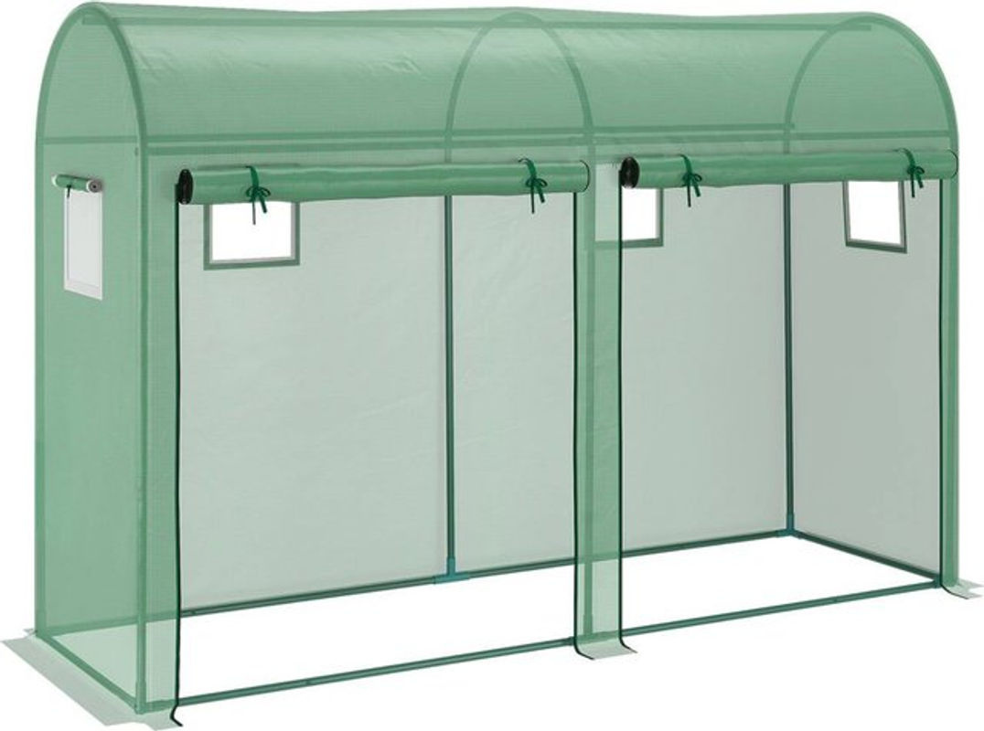 Outsunny Foliengewächshaus in Grün mit Stahlgestell und PE-Folie, B/H/L: 100 x 200 x 300 cm - Bild 6
