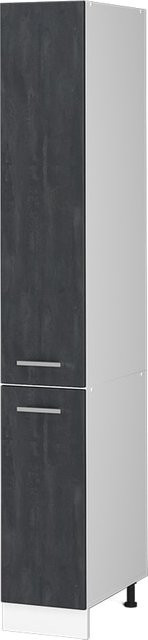 Vicco Apothekerhochschrank R-Line Medizinschrank für die Küche Schwarz Beton Weiß B: 30 cm, T: 30 cm, H: 207 cm - Bild 1