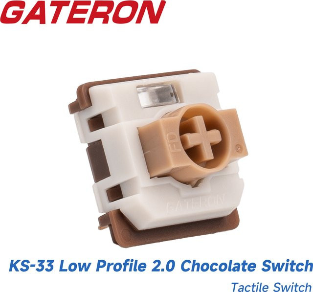 Gateron KS-33 Low Profile 2.0 Chocolate Series Mechanische Tastaturschalter Brown, 3-Pin RGB HotSwap für Gaming und Büro - Bild 1