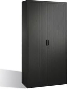 C+P Aktenschrank Omnispace mit Rollladen in Schwarzgrau, 5 Ordnerhöhen, höhenverstellbare Regalböden, H: 198,0 cm, B: 100,0 cm, T: 42,0 cm - Bild 1