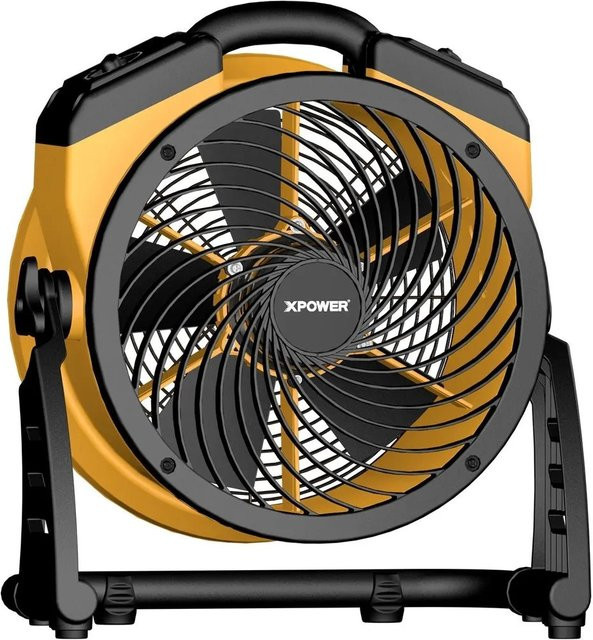 Xpower FC-100 Kompakter Mehrzweck-Luftzirkulator mit 11 Zoll und 900 CFM in Gelb/Orange mit Timer und Oszillationfunktion - Bild 1