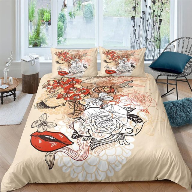 Bettwäsche-Set Rote Rose Königin mit Reißverschluss in Rot, B/H: 135 x 200 cm - Bild 1