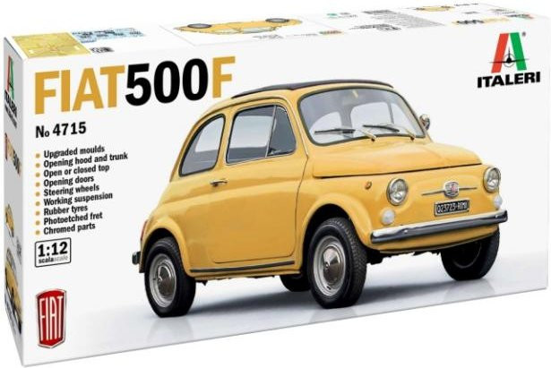 Italeri Fiat 500 Upgraded Edition, Fahrzeug, 1:12, Metall, Gelb - Bild 1