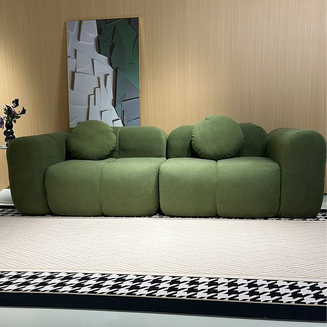 RSRDDY 3-Sitzer-Schlafsofa in Grün, modernes minimalistisches Polstersofa mit Stoffbezug und Sitzkissen - Bild 1