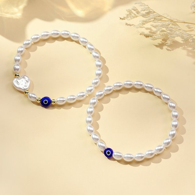Noter Perlenarmband, Weiß, Damen, Minimalistisch - Bild 1