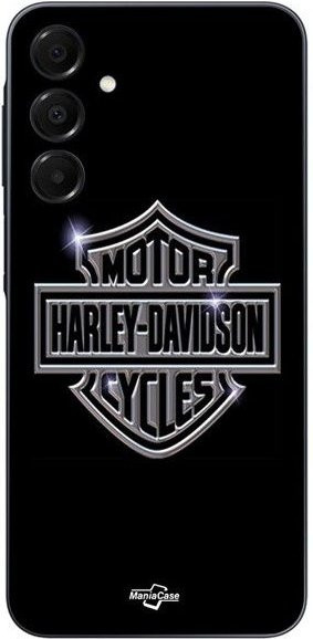 Maniacase Handyhülle für Samsung Galaxy A15 mit Harley Davidson Logo in Grau und Schwarz - Bild 1