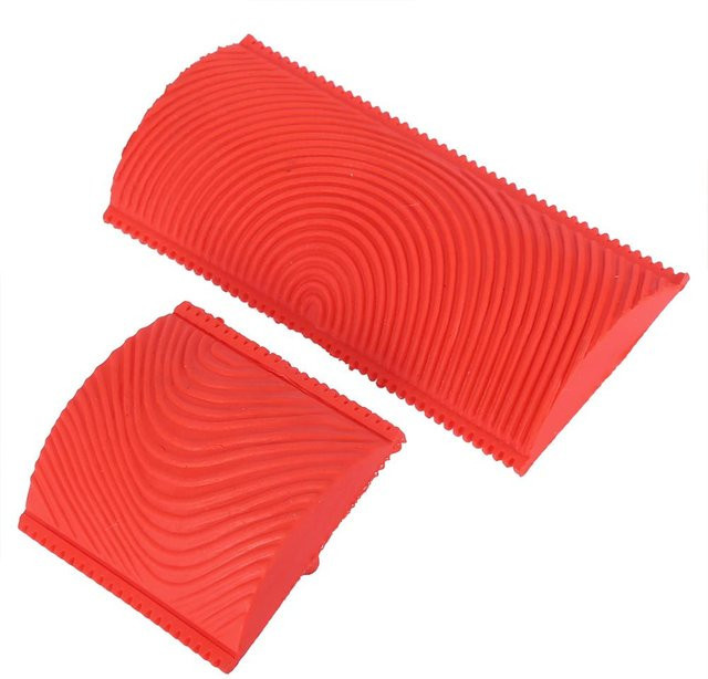 2er Set mfySpace Pinsel mit Gummi-Holzmaserung-Effekt für DIY Wanddekoration in Rot - Bild 1
