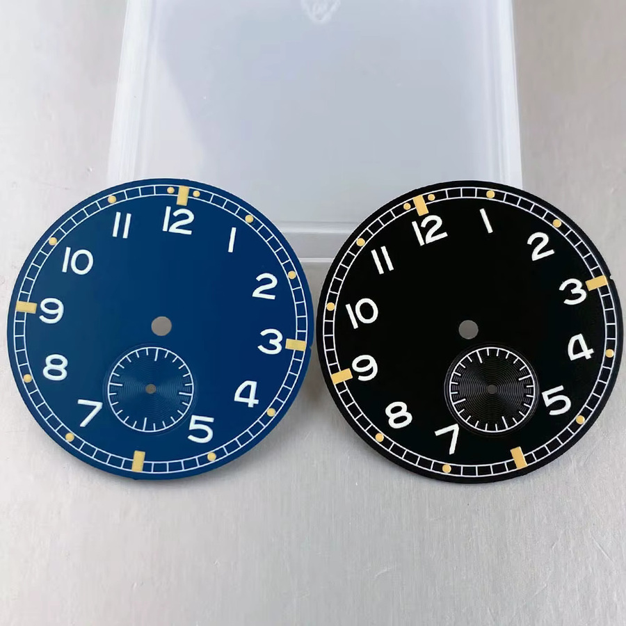 Tandorio Uhrenzifferblatt Vintage, 33,5 mm, Schwarz-Blau, Unisex - Bild 2