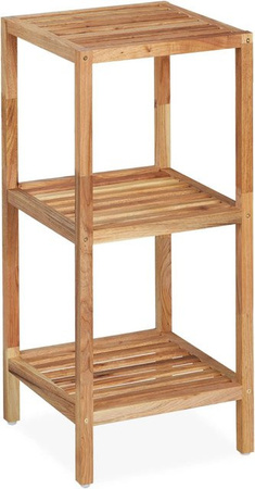 Relaxdays Badregal aus Walnussholz Natur, freistehend, B/T/H: 79 x 36 x 36 cm