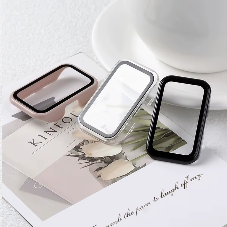 FancyWrist Hülle für Huawei Band 10 9 8, PC-Gehäuse, gehärtetes Glas, Schwarz - Bild 5