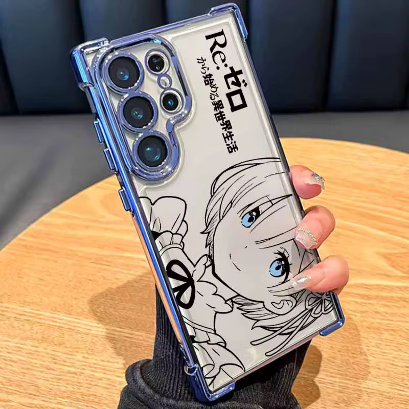 Rem Emilia Anime Handyhülle für Samsung Galaxy S26 S25 S24 S23 S22 S21 S20 Edge Ultra Plus FE, Sturzsichere Schutzhülle mit Galvanisierung - Bild 4