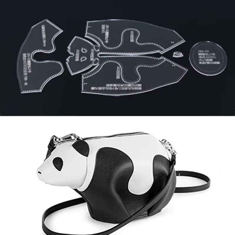 Yommid Acryl Leder Werkzeug Schablone mit Panda Design für Handgemachte Taschen und Geldbörsen - Bild 2