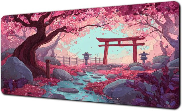 Verena Gaming Mauspad Abstraktes Design Schwarz und Pink B/B/H: 80 x 30 x 0,2 cm - Bild 1