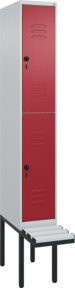C+P Doppelstock-Spind Classic PLUS Sitzbank mit 1 Abteil und Sicherheits-Drehriegel, B/T/H: 212 x 30 x 81,5 cm - Bild 1