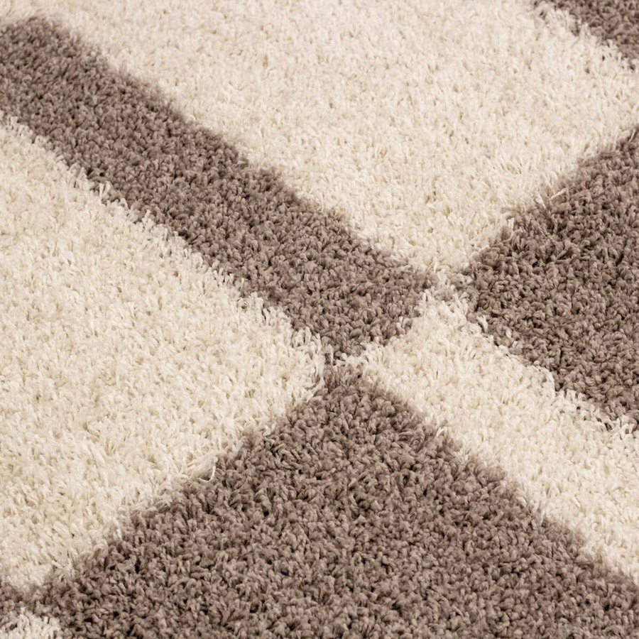 Ayyildiz Hochflorteppich Gala Beige Karomuster B/L: 280 x 370 cm - Bild 2