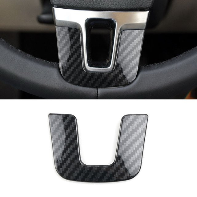 FOXSN Lenkrad Panel Abdeckung in Carbonfaser Textur für VW Golf MK6, Passat B7, CC, Jetta, Tiguan und Caddy, Farbe: Schwarz - Bild 1