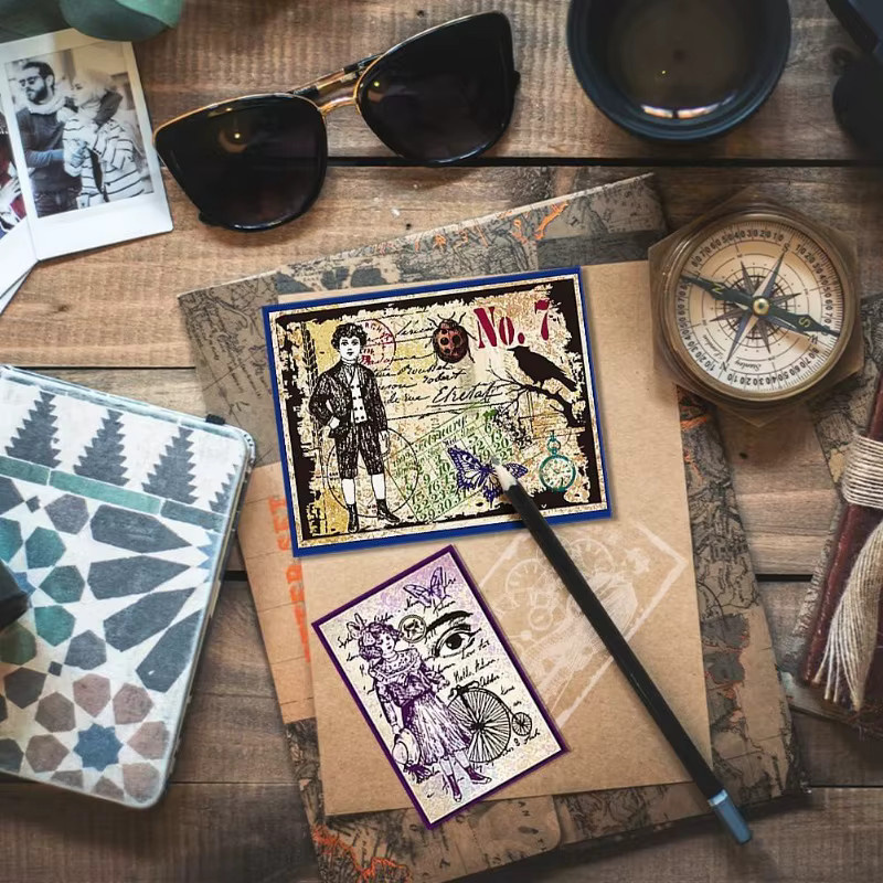 Transparenter Retro Silikonstempel mit Menschenmotiv für DIY Scrapbooking und Fotoalben - Bild 5