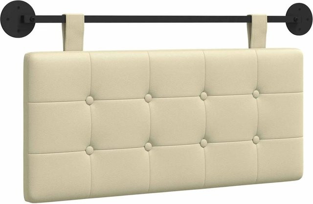 vidaXL Wandmontiertes Polsterpaneel aus Kunstleder in Beige, B/H: 90 x 55 cm - Bild 1