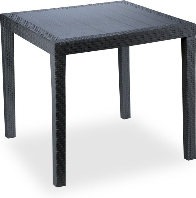 PROGARDEN Gartentisch King quadratisch aus Kunststoff in Anthrazit Grau - Bild 1