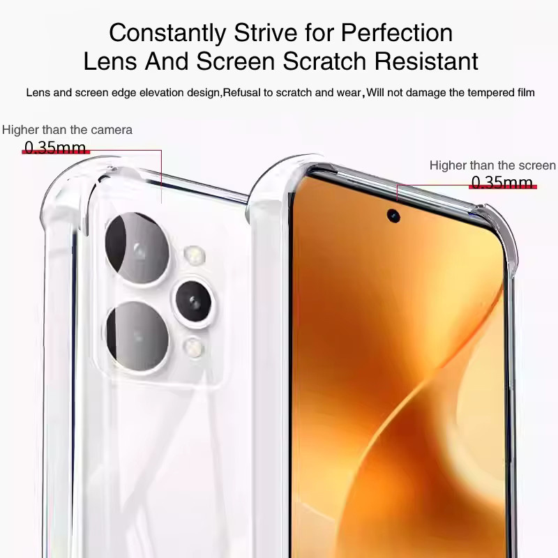 Transparente Airbag Handyhülle für OPPO RENO 15 Pro Max, RENO 15FS und RENO 15 C, weiche TPU-Schutzhülle mit Stoßfänger-Ecken - Bild 4
