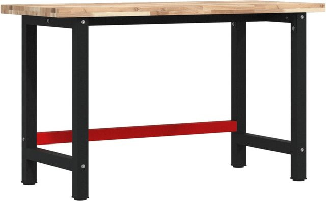 Werkbank Yiwydaa aus massivem Akazienholz in Braun, B/T/H: 140 x 60 x 83 cm - Bild 1