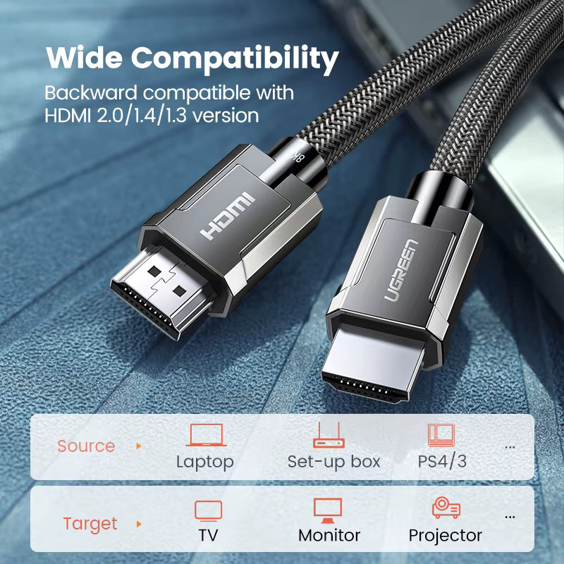 Ugreen HDMI Kabel 8K @ 60Hz, 48Gbps, eARC und Dolby Vision kompatibel, Schwarz - Bild 4