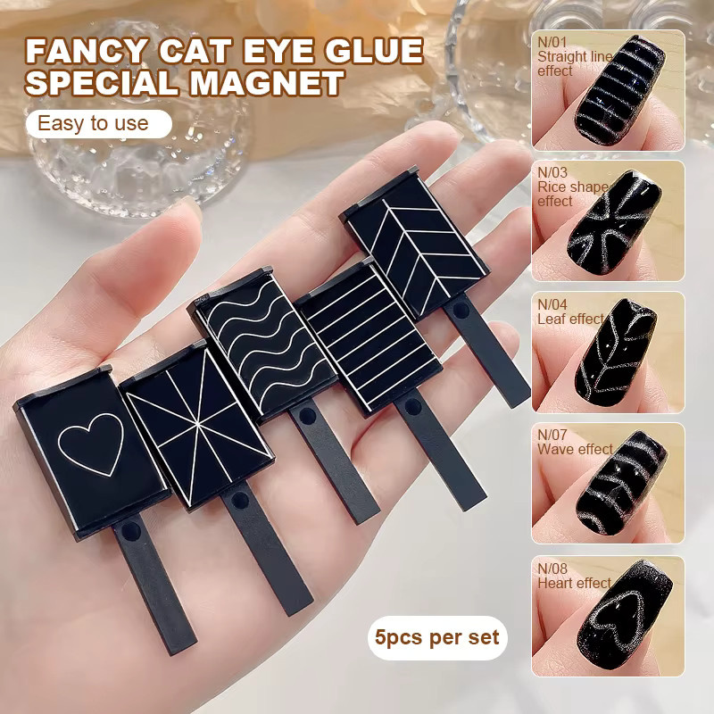 KANIU Magnetische Nagelplatten, 5 Stück, Quadratisch, Multi-Muster - Bild 2