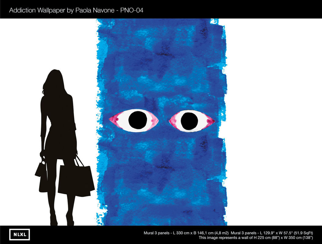 Mr Perswall Mural Wallpaper Addiction 04 Abstract Geometric Design in Blau Non-Woven - Bild 3