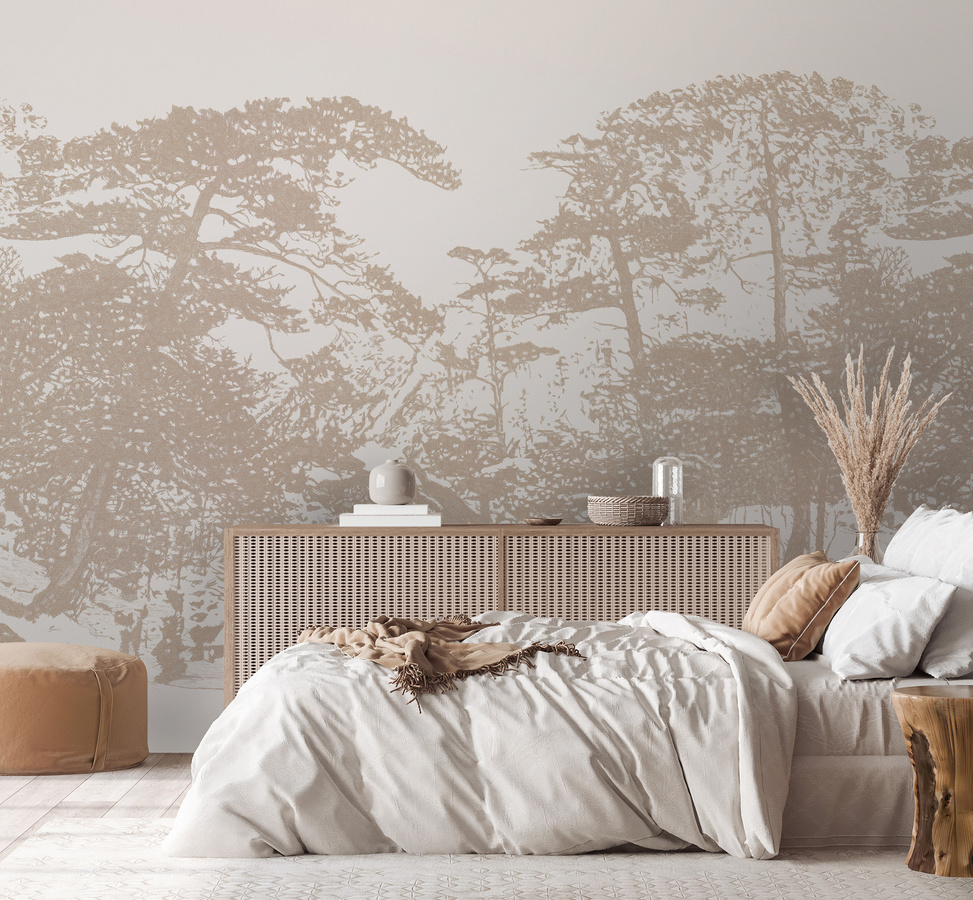 Tenue de Ville Mural Ginkesai Wandtapete Modern Beige B: 400 cm, H: 300 cm - Bild 1