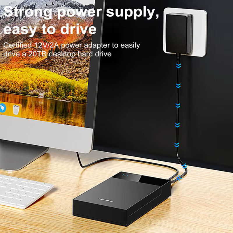 BLUELANS USB 3.0 zu SATA Festplatten Dockingstation mit Multi-Port-Hub für 3,5 Zoll und 2,5 Zoll Festplatten, Schwarz, UK-Stecker - Bild 5